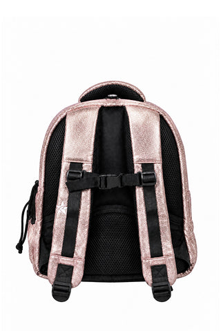 Faux Suede in Pink Champagne Rebel Baby Dream Bag with White Zipper