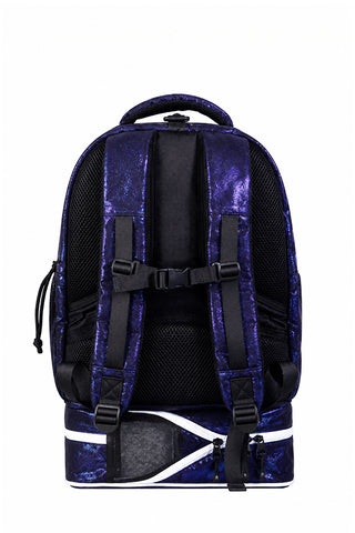 Faux Suede in Midnight Magic Rebel Baby Dream Bag with White Zipper
