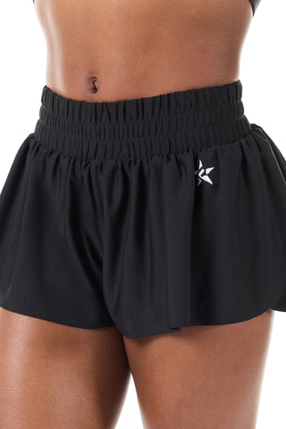 Flutter Athletic Short in Black - FINAL SALE