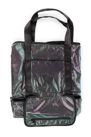 Foldable Tote in Galaxy Houndstooth