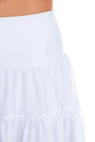 Layered Ruffle Skirt in White