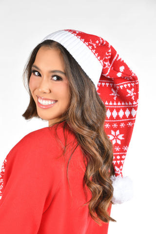 Holly Holiday Hat in Red