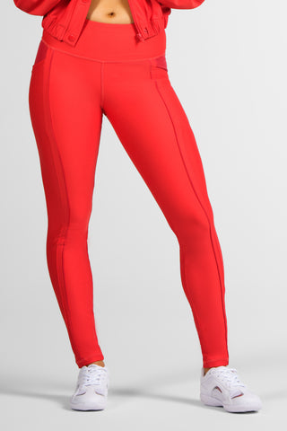 Miss America Leggings in Crowned Red