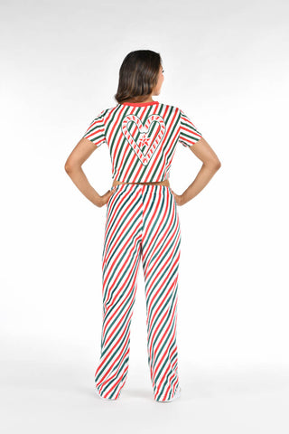 Jolly Holiday Crop Tee in Candy Cane Stripe