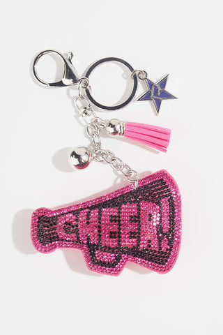 Crystal Megaphone Keychain in Pink