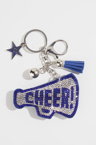 Crystal Megaphone Keychain in Navy Blue