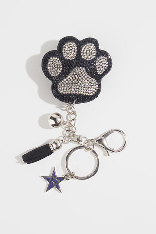 Crystal Paw Keychain in Black