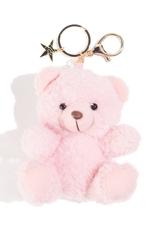 Plush Teddy Keychain in Pink