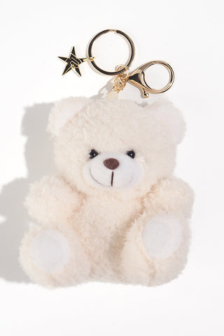 Plush Teddy Keychain in White