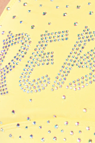 Kadie T-Back Sports Bra in Butter Yellow