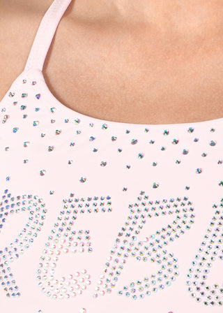 Kadie T-Back Sports Bra in Powder Pink