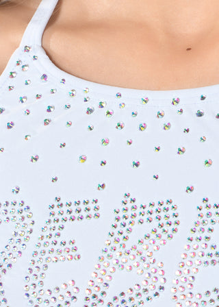 Kadie T-Back Sports Bra in Winter Sky