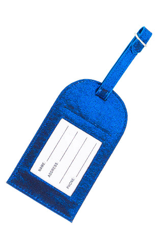 Faux Suede in Royal Rebel Level Luggage Tag