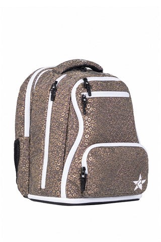 Leopard in Gunmetal Rebel Baby Dream Bag with White Zipper