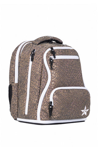 Leopard in Gunmetal Rebel Baby Dream Bag with White Zipper