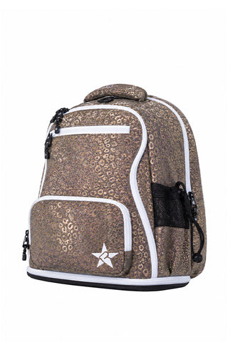 Leopard in Gunmetal Rebel Baby Dream Bag with White Zipper