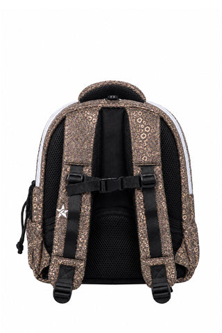 Leopard in Gunmetal Rebel Baby Dream Bag with White Zipper