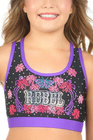 Linnea Sports Bra in Floral Plum