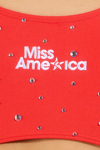 Miss America Longline Sports Bra with SuperNova
