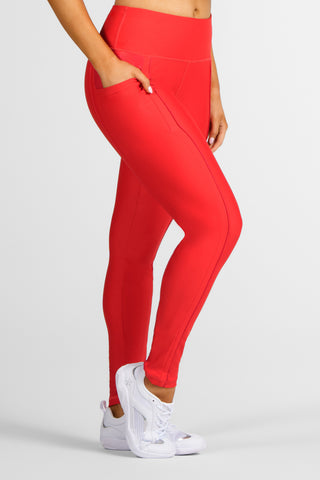 Miss America Leggings in Crowned Red