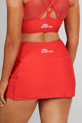 Miss America Skirt in Crowned Red