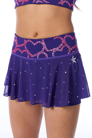 Lovestruck Mesh Overlay Skirt in Rebel Heart