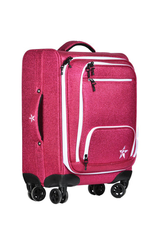 Fuchsia Dream Luggage with White Zipper