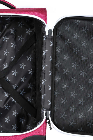 Fuchsia Dream Luggage with White Zipper