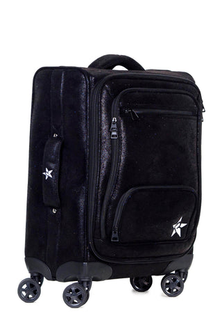 Faux Suede in Black Rebel Dream Luggage with Black Zipper