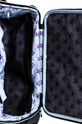 Faux Suede in Black Rebel Dream Luggage with Rainbow Zipper