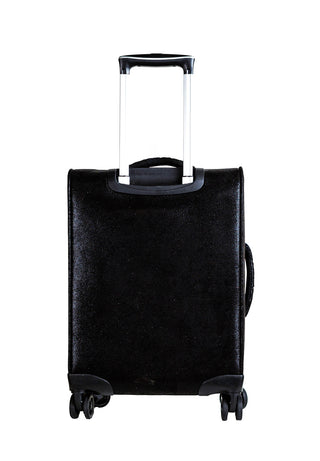 Faux Suede in Black Rebel Dream Luggage with Rainbow Zipper