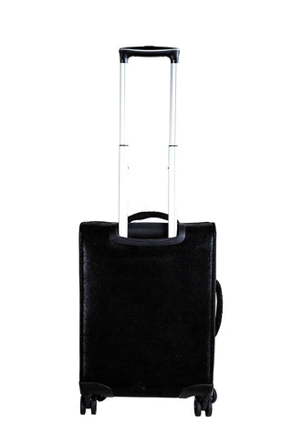 Faux Suede in Black Rebel Dream Luggage with Rainbow Zipper