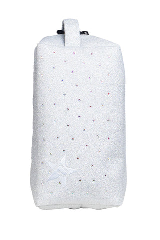 Opalescent with Crystal Scatter Rebel Makeup Bag with White Zipper