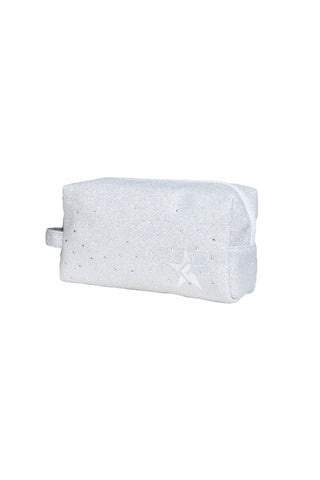 Opalescent with Crystal Scatter Rebel Makeup Bag with White Zipper