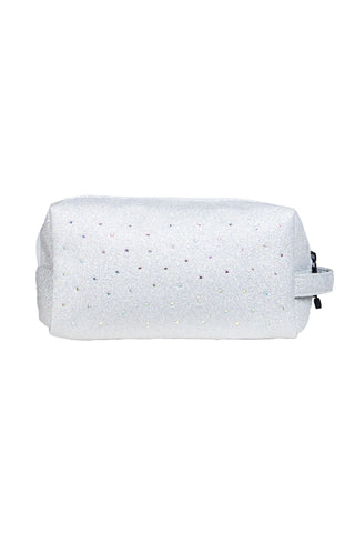 Opalescent with Crystal Scatter Rebel Makeup Bag with White Zipper