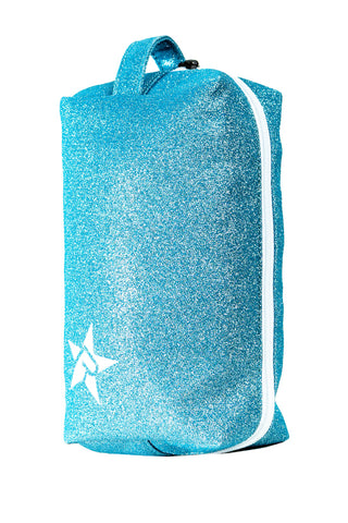 Arctic Blue Rebel Makeup Bag with White Zipper