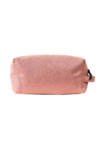 Sweet Coral Rebel Makeup Bag with White Zipper