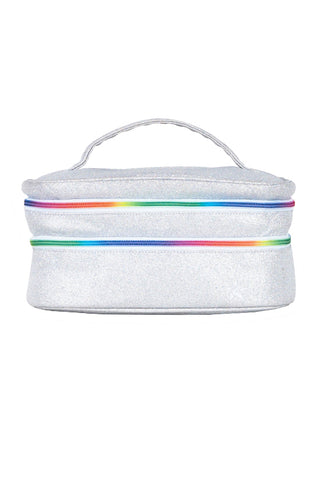 Opalescent Rebel Glam & Go Travel Case with Rainbow Zipper