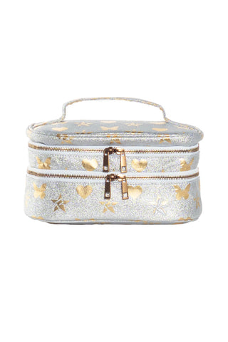 Mixed Metals Rebel Glam & Go Travel Case with White Zipper