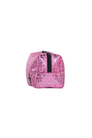 Signature in Pink Rebel Makeup Bag with Black Zipper