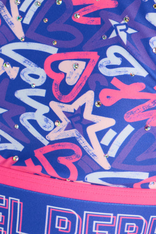 Macy One Shoulder Sports Bra in Rebel Love