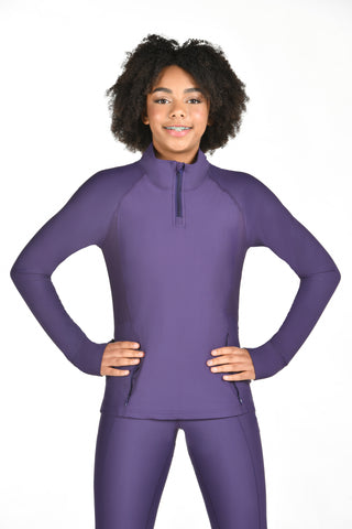 Maple Half Zip Pullover in Mulberry Purple