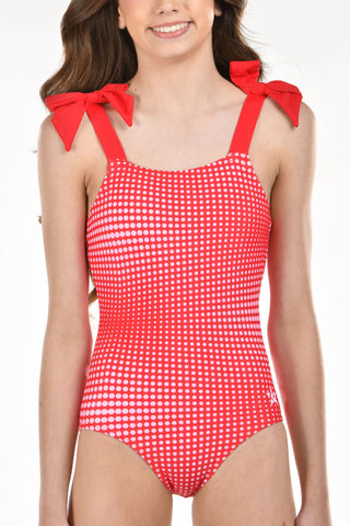 Wendy One-Piece Bathing Suit in Red