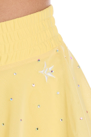Mesh Overlay Skirt in Butter Yellow