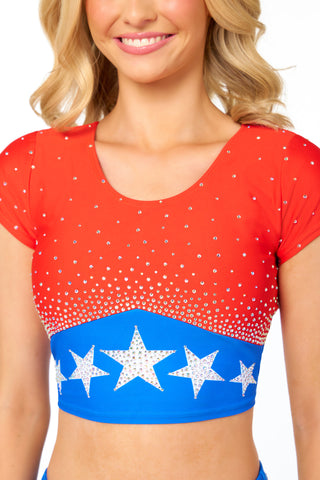 Miss America Teen x Rebel Star-Spangled Sparkle Longline Sports Bra