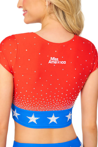 Miss America Teen x Rebel Star-Spangled Sparkle Longline Sports Bra