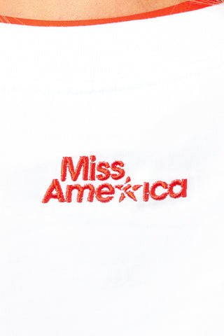 Miss America x Rebel Logo Tee in White
