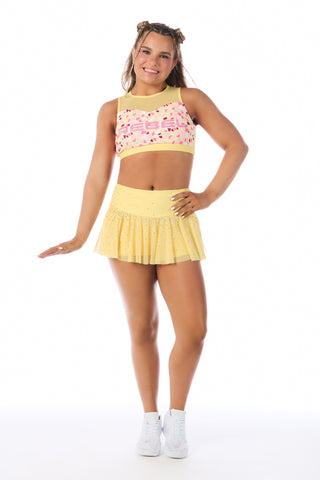 Sandy Dreams Crystal Skirt in Butter Yellow