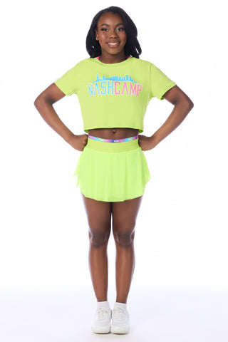 Nash Camp Cropped Tee in Chartreuse - SPECIAL ORDER