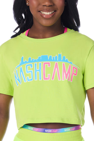Nash Camp Cropped Tee in Chartreuse - SPECIAL ORDER